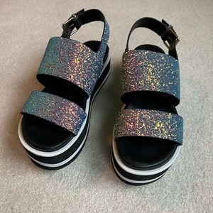 ASOS Glitter Rave Platform Sandals
